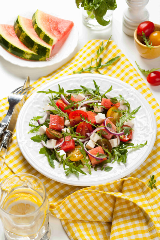 watermelon salad with feta