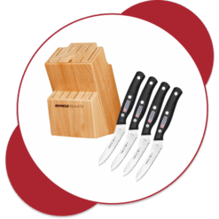 World Class Pro Upgrade package with Knife Block with free 4-piece steak knife set